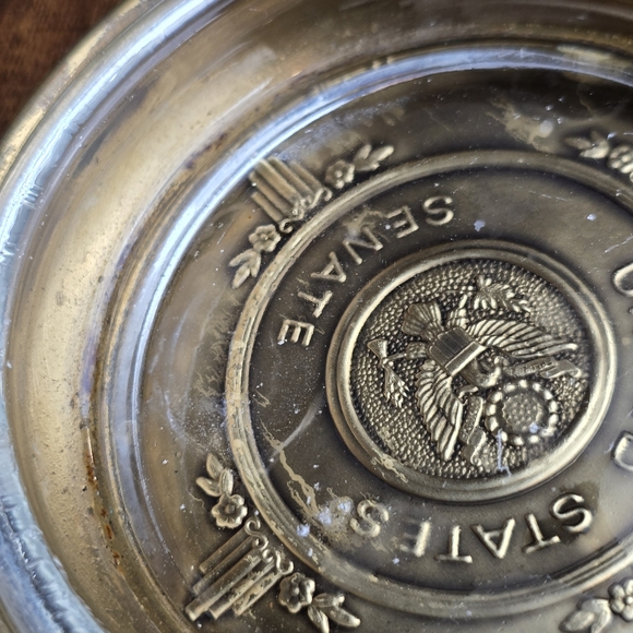 Vintage United States Senate Brass Ashtray Trinket Dish Political Memorabilia - Picture 10 of 10